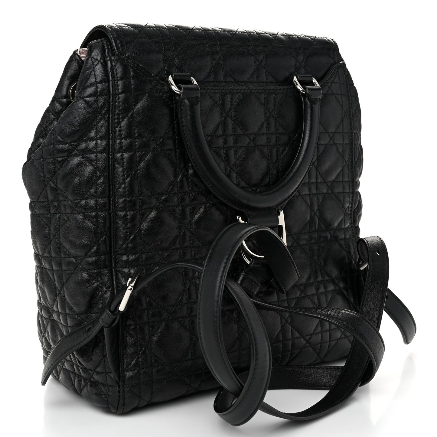 Lambskin Cannage Large Stardust Backpack Black