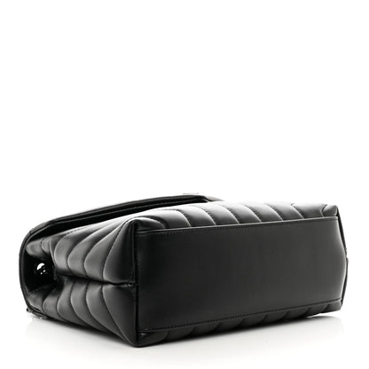 Saint Laurent Calfskin Y Quilted Monogram Monochrome Small Loulou Chain Satchel Black 4 of 10