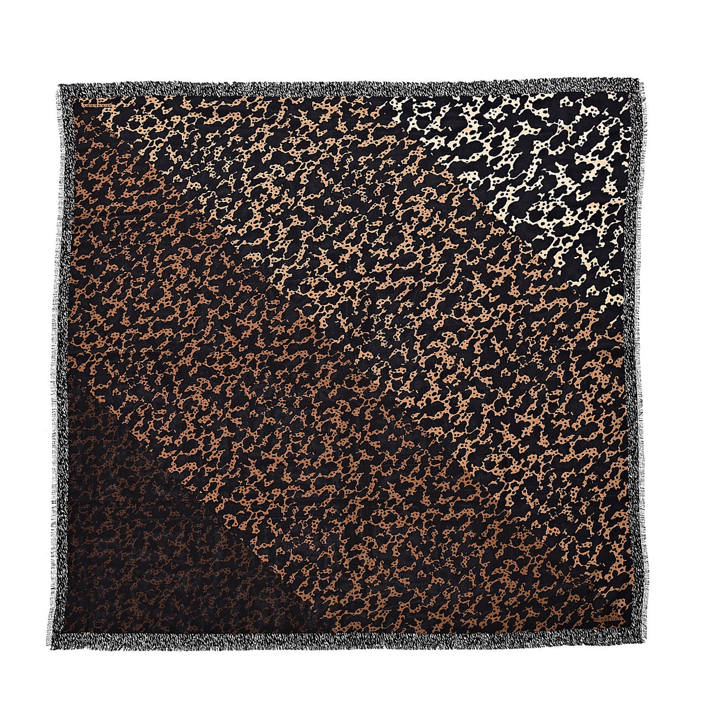 Silk Animal Print Scarf Brown