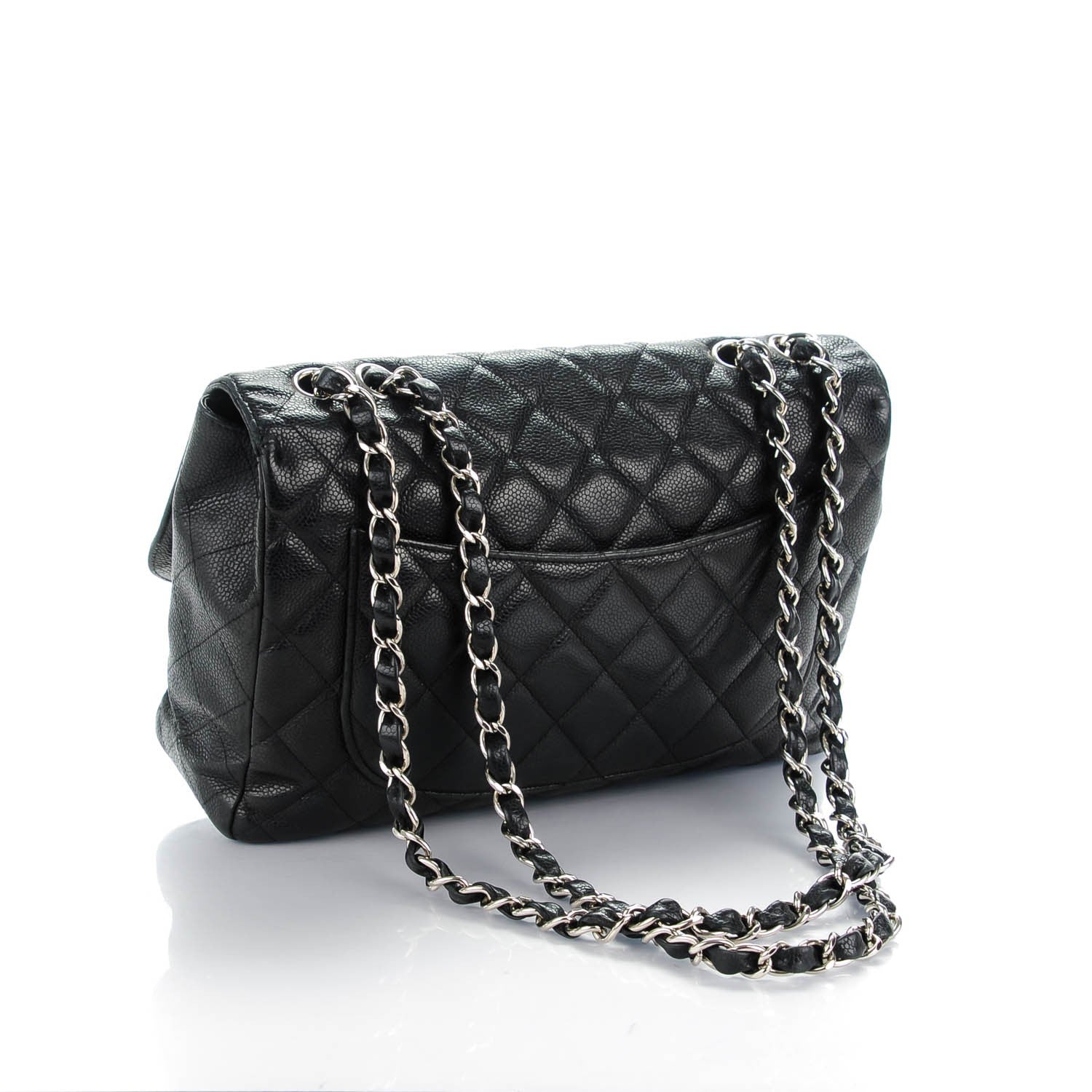 Chanel Caviar Quilted Jumbo Single Flap Black 3 of 9