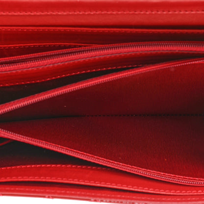 Chanel Patent Calfskin Quilted Brilliant East West Flap Clutch Red 7 of 16