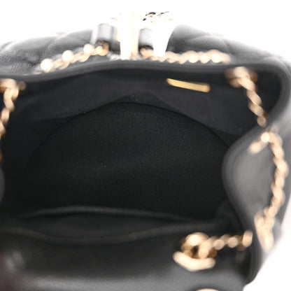 Chanel Shiny Caviar Quilted Small Duma Pockets Drawstring Backpack Black 5 of 10
