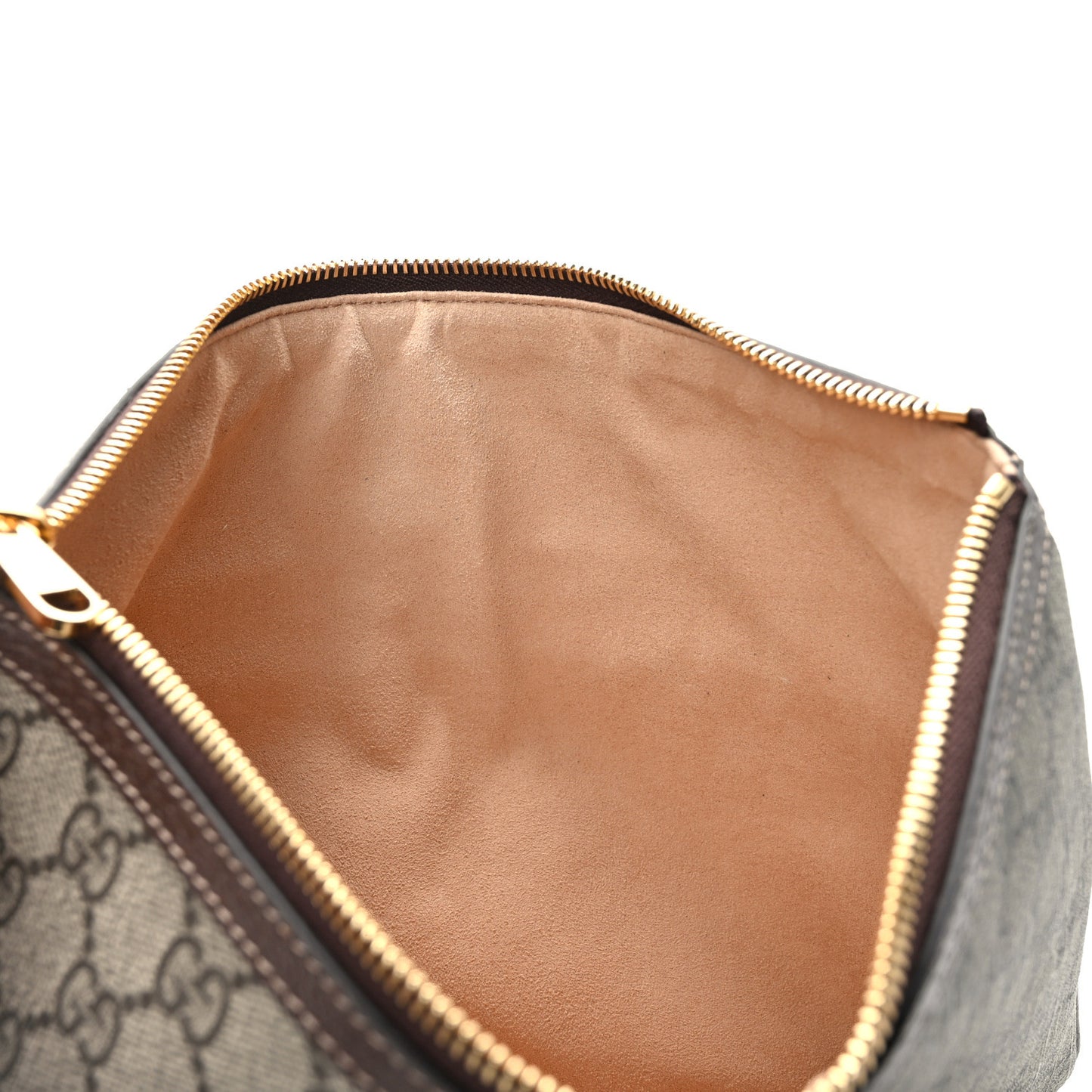 GG Supreme Monogram Large Ophidia Pouch Clutch Brown