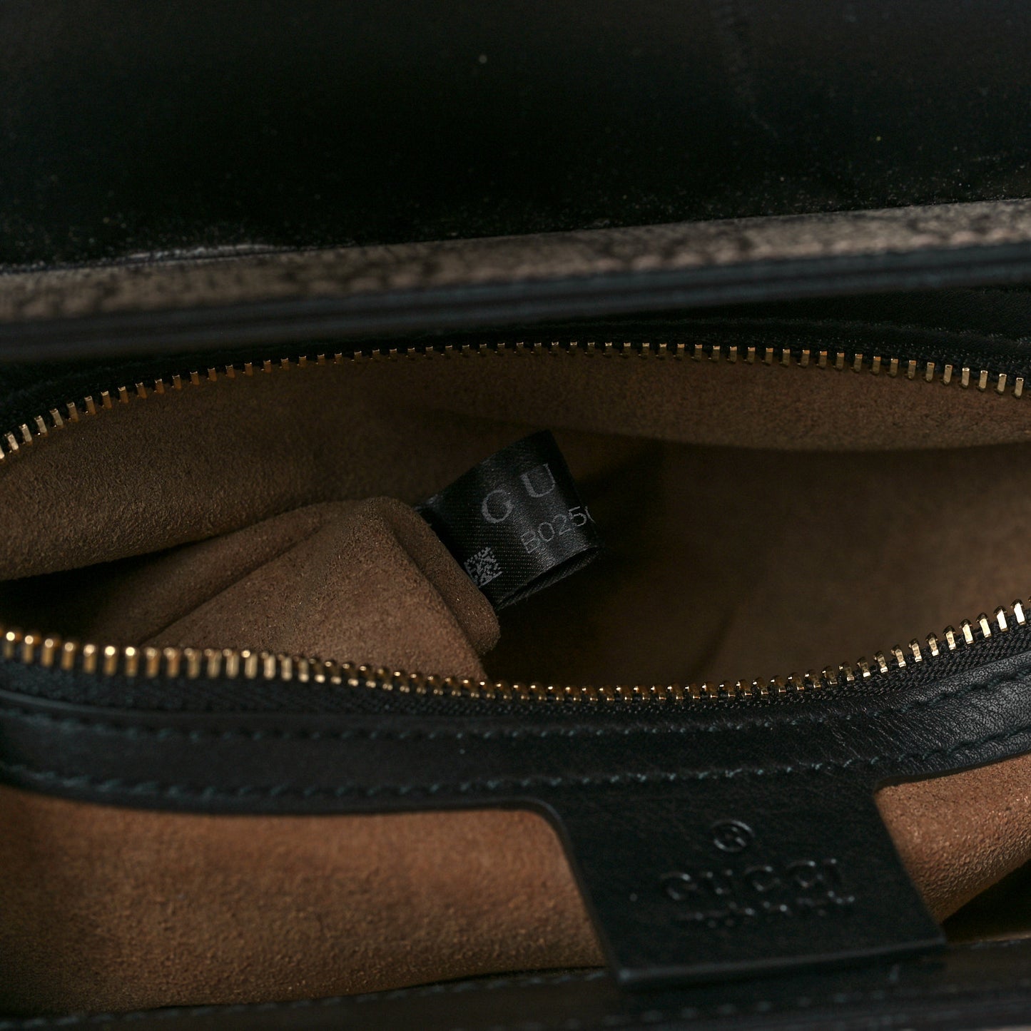 GG Supreme Monogram Calfskin Small Padlock Top Handle Bag Beige Black Cuir