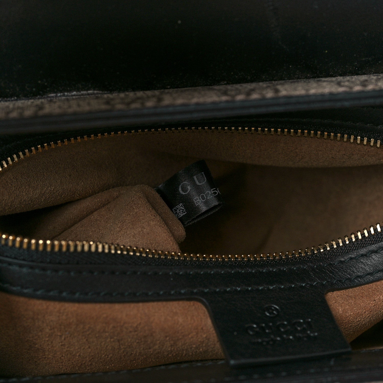 Gucci GG Supreme Monogram Calfskin Small Padlock Top Handle Bag Beige Black Cuir 7 of 11