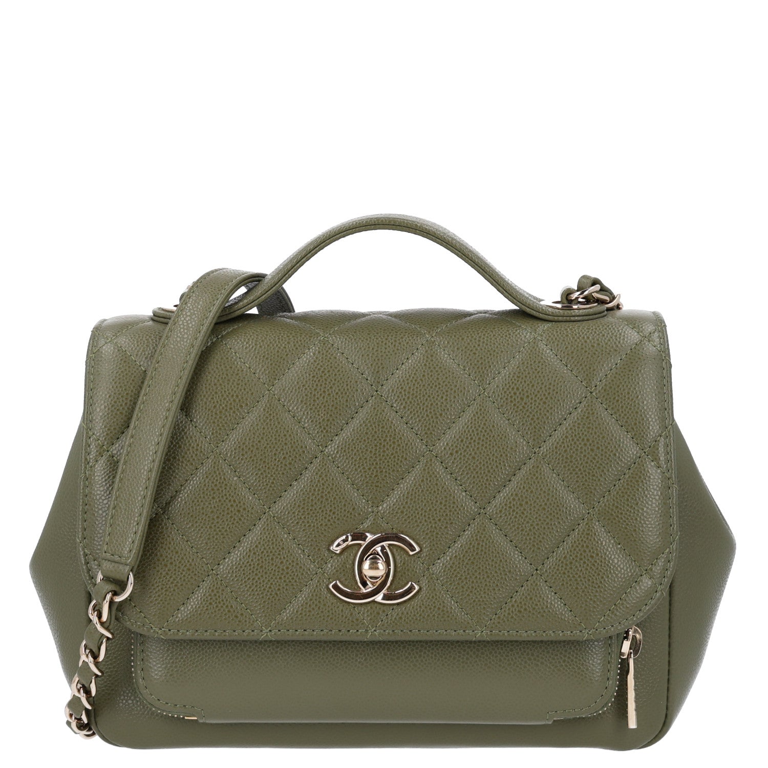Chanel Caviar Quilted Medium Business Affinity Flap Green 1 of 10
