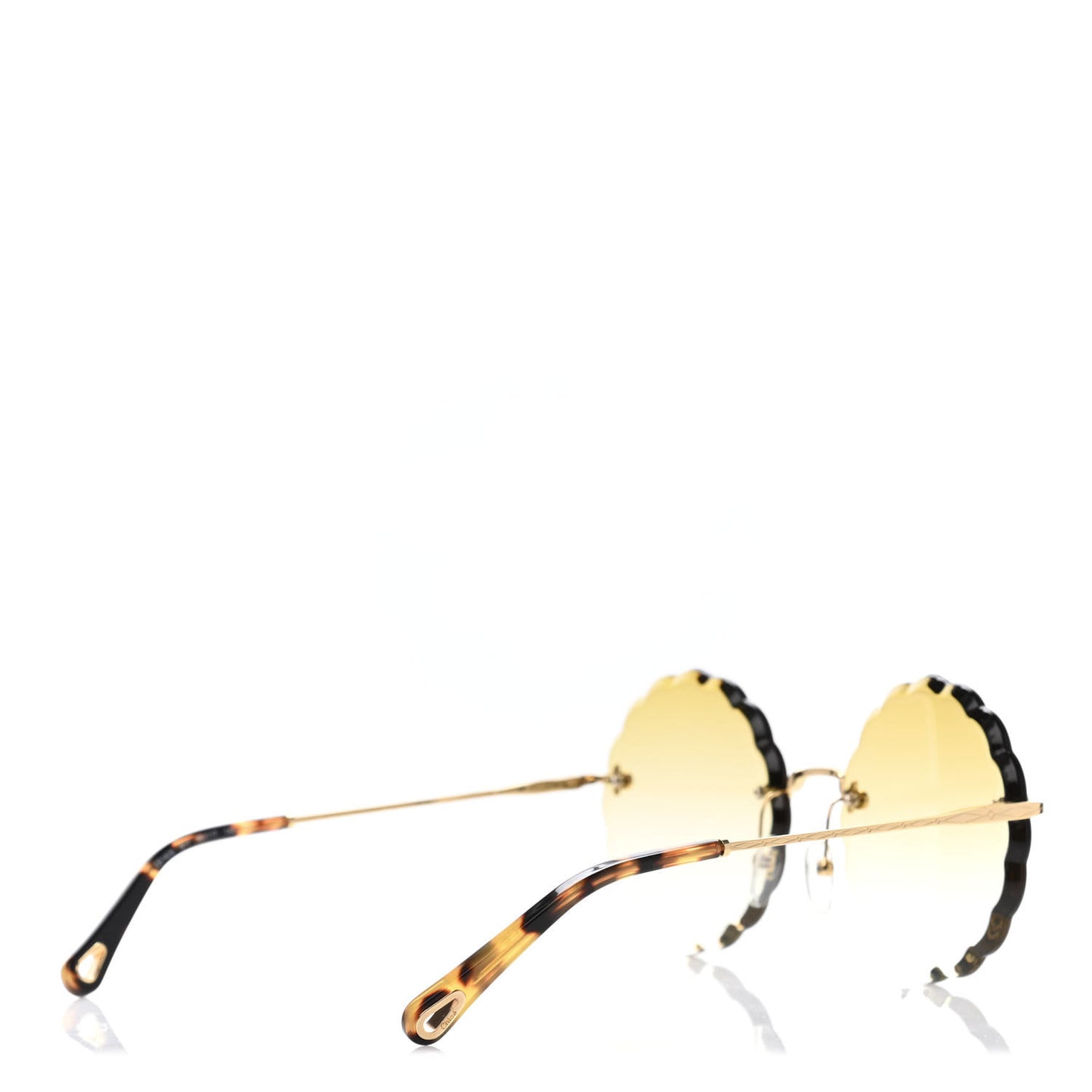 Rosie Bevelled Round Sunglasses CE142S Gold Gradient Yellow