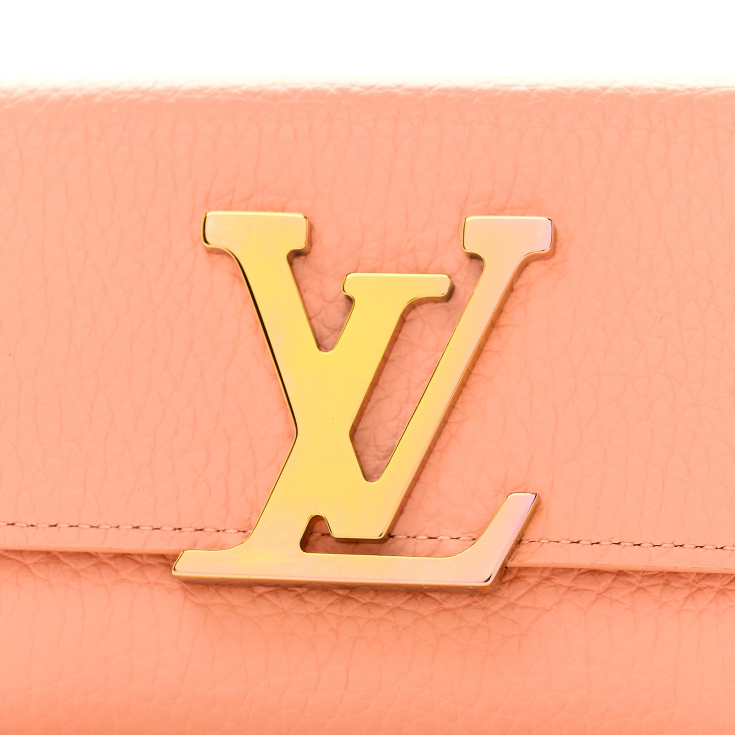 Taurillon Capucines Compact Maxi Wallet Apricot Orange