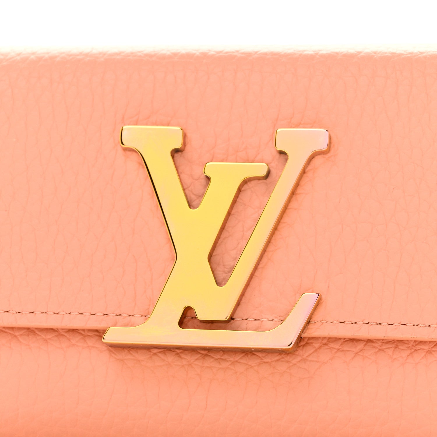 Louis Vuitton Taurillon Capucines Compact Maxi Wallet Apricot Orange 7 of 7