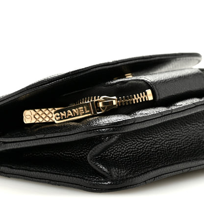 Chanel Caviar Quilted Business Affinity Clutch With Chain Black 10 of 13