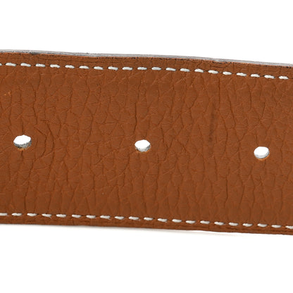 Hermes Box Togo Domino Belt 105 42 Black Gold 4 of 5