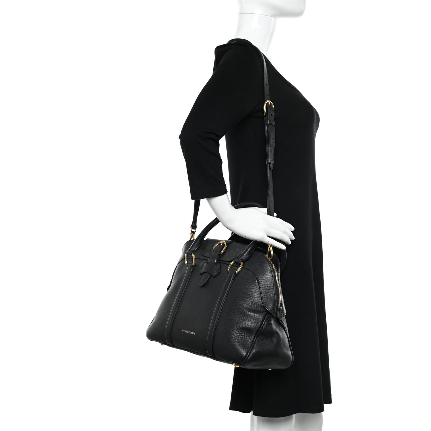 Derby Calfskin Medium Milverton Satchel Black