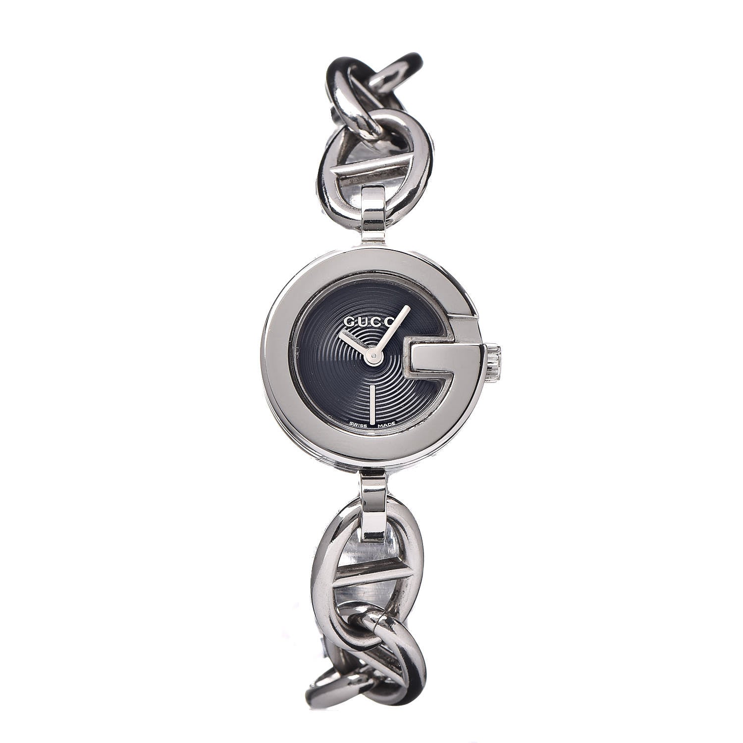 Gucci Stainless Steel 22mm G Charms Quartz Watch Black 1 of 6