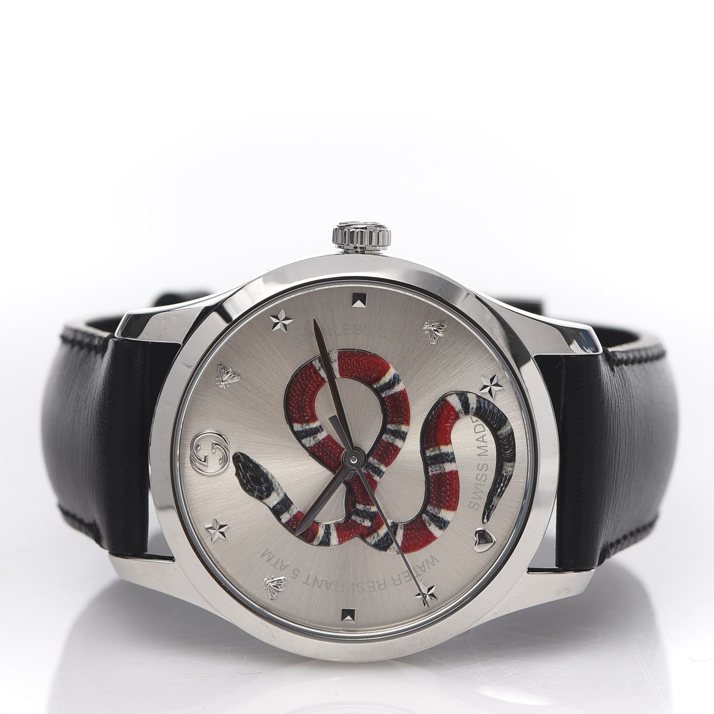 Stainless Steel Calfskin 38mm G-Timeless Snake Quartz Watch