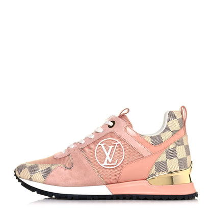 Louis Vuitton Suede Damier Azur Run Away Sneakers 38 Pink 1 of 7