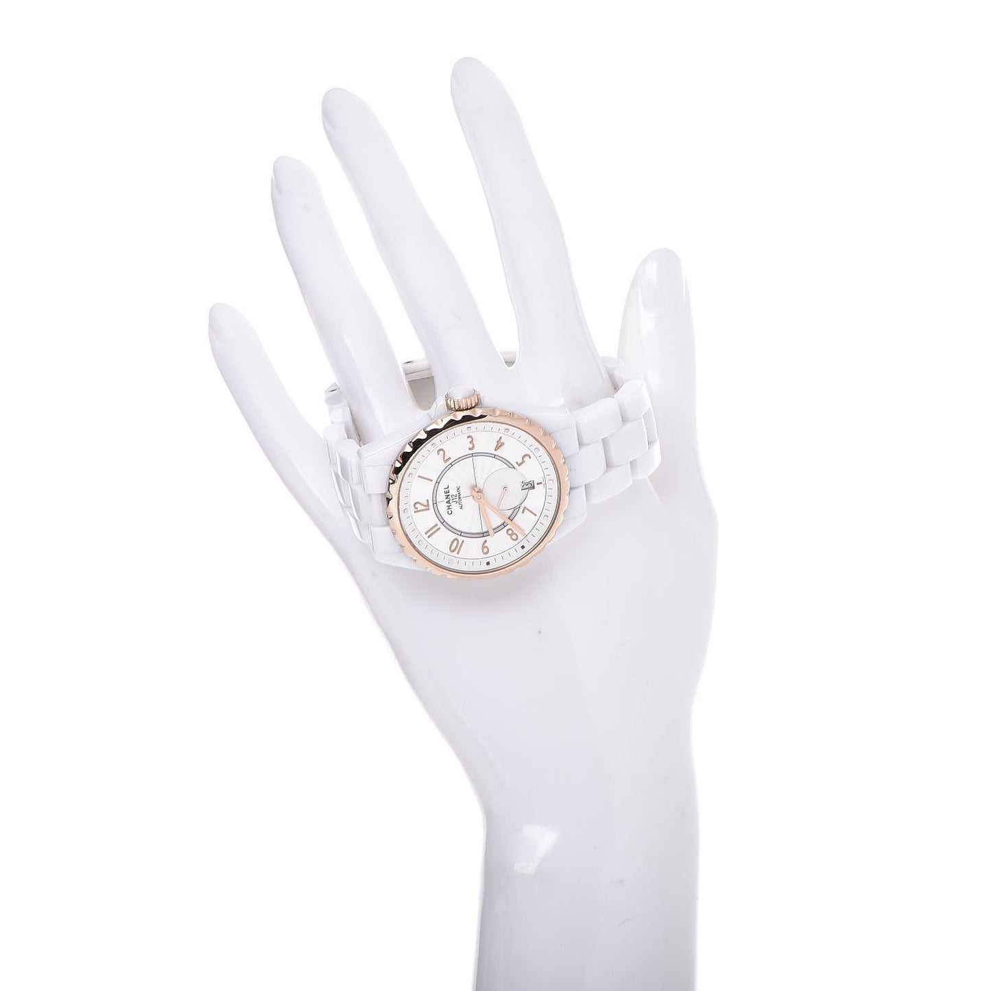 Stainless Steel 18K Beige Gold Ceramic 36.5mm J12 Automatic Watch White