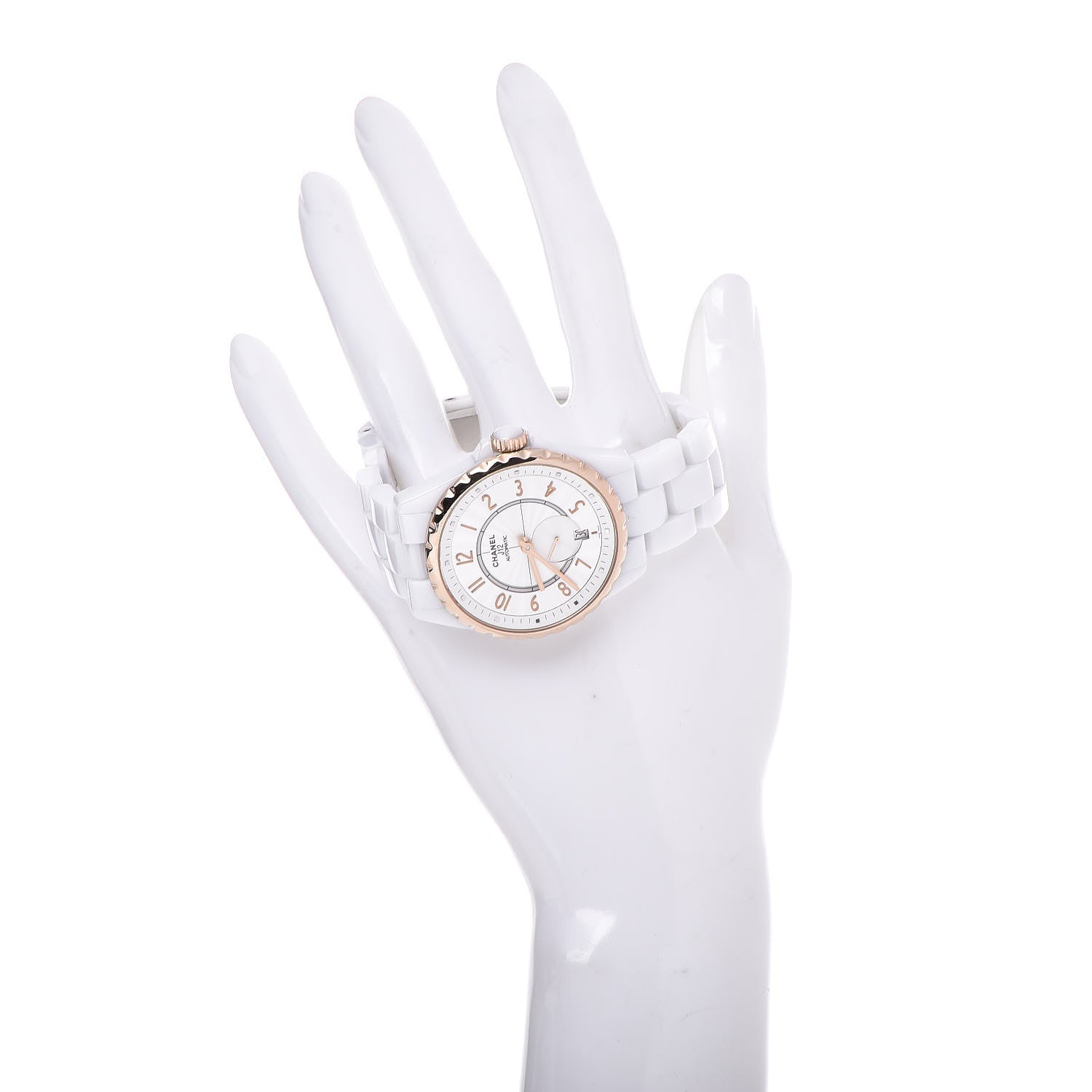 Chanel Stainless Steel 18K Beige Gold Ceramic 36.5mm J12 Automatic Watch White 2 of 6