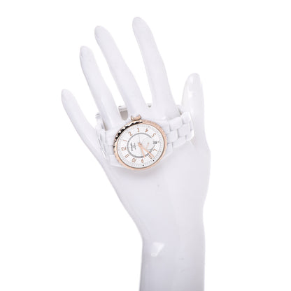 Chanel Stainless Steel 18K Beige Gold Ceramic 36.5mm J12 Automatic Watch White 2 of 6