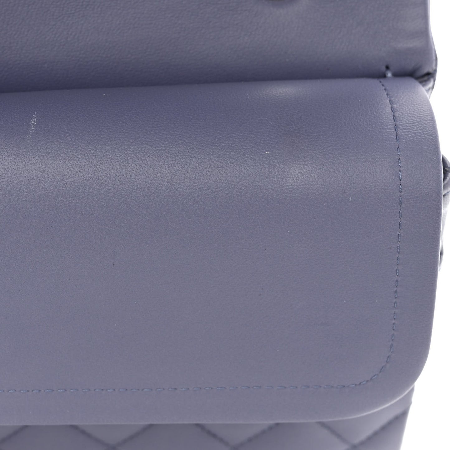 Lambskin Quilted Medium Double Flap Light Purple