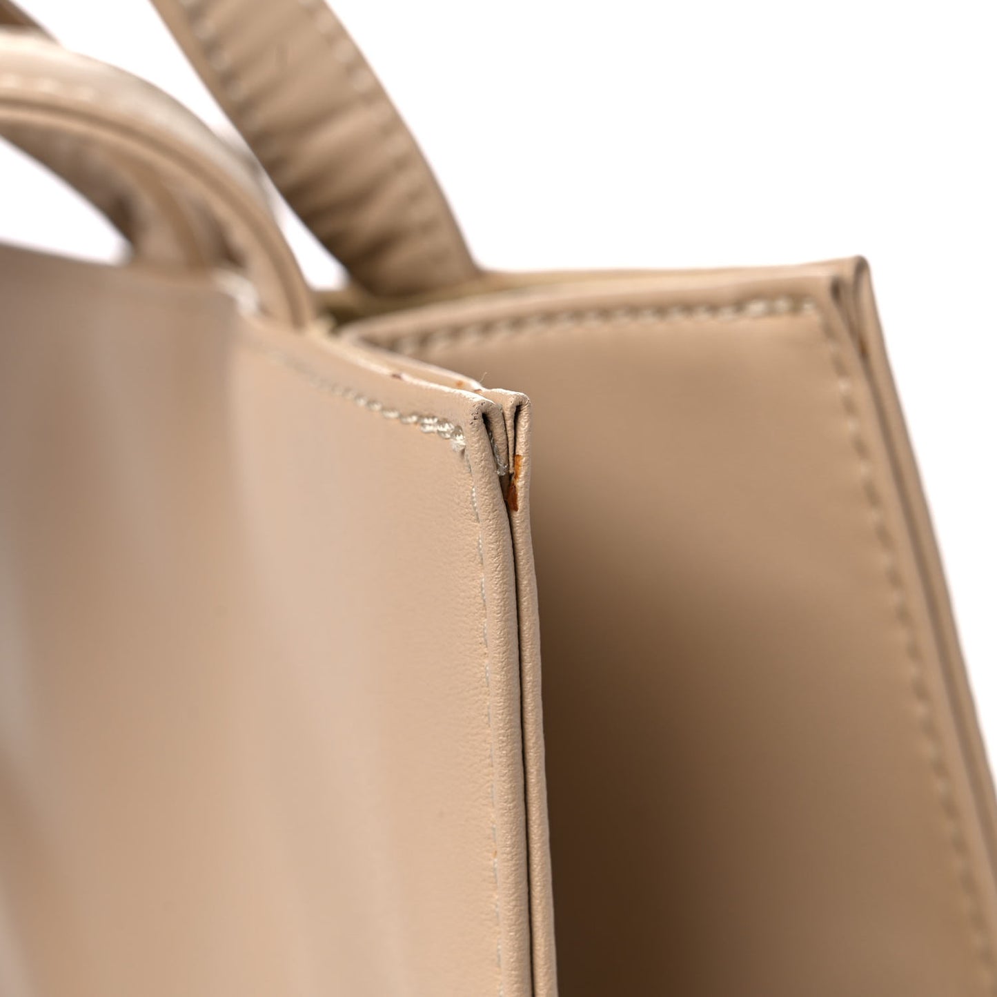 Vegan Leather Medium Shopping Bag Cream