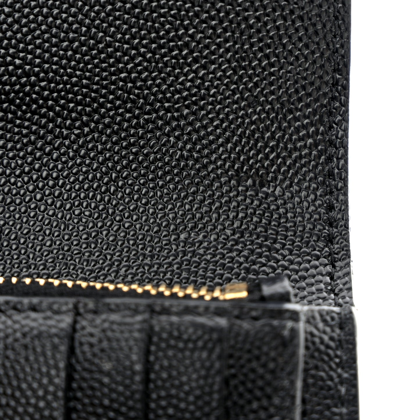 Grain De Poudre Mixed Matelasse Triquilt Monogram Compact Tri Fold Wallet Black