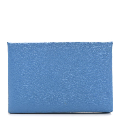 Hermes Chevre Mysore Verso Calvi Card Case Bleu Frida Cuivre 1 of 7