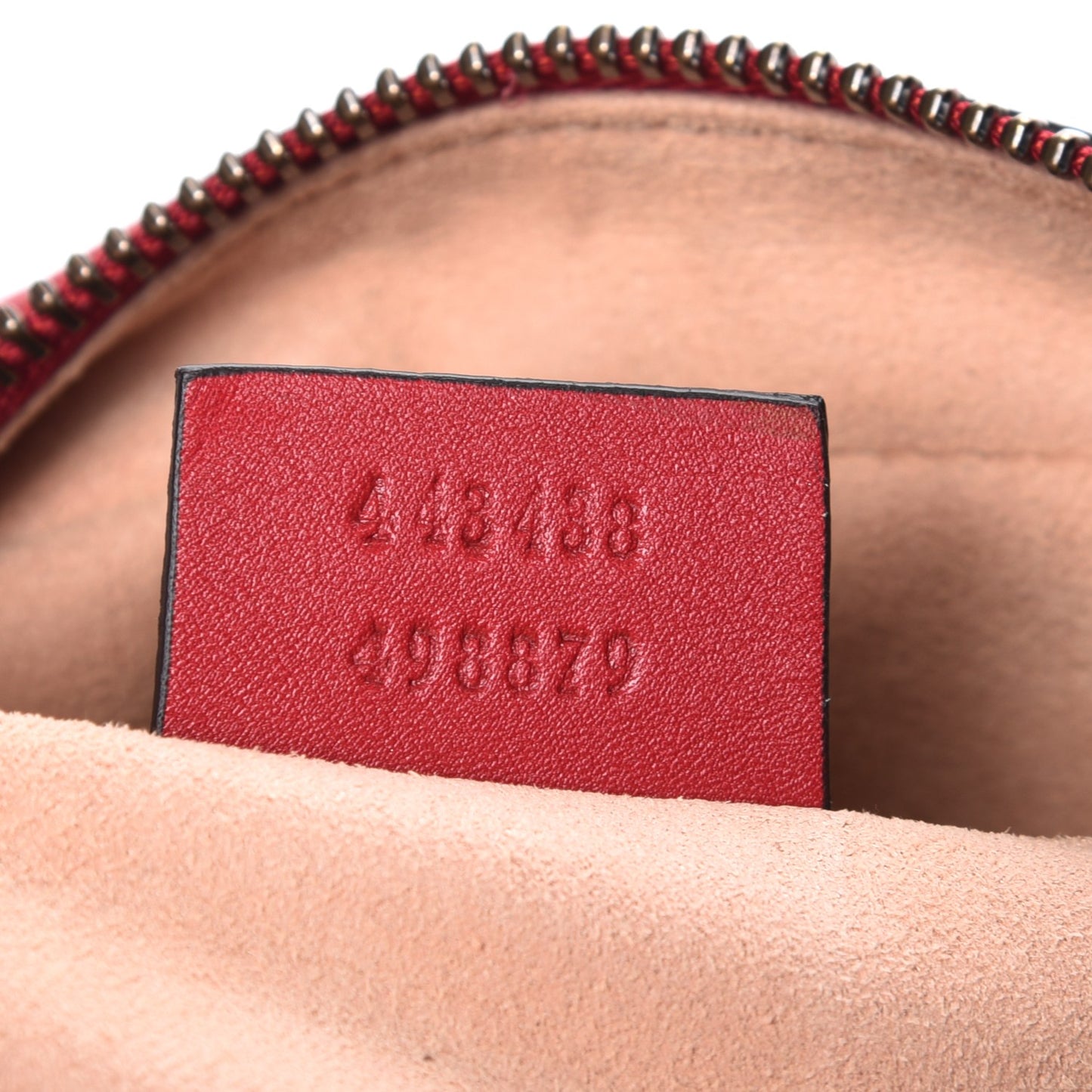 Calfskin Matelasse Mini GG Marmont Wrist Wallet Hibiscus Red