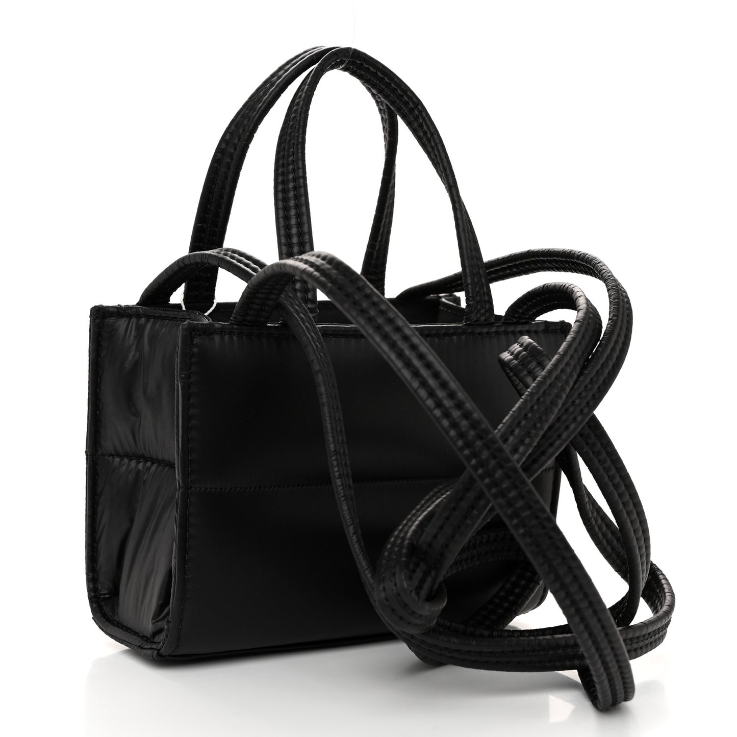 Nylon Small Puff Shopping Bag Black