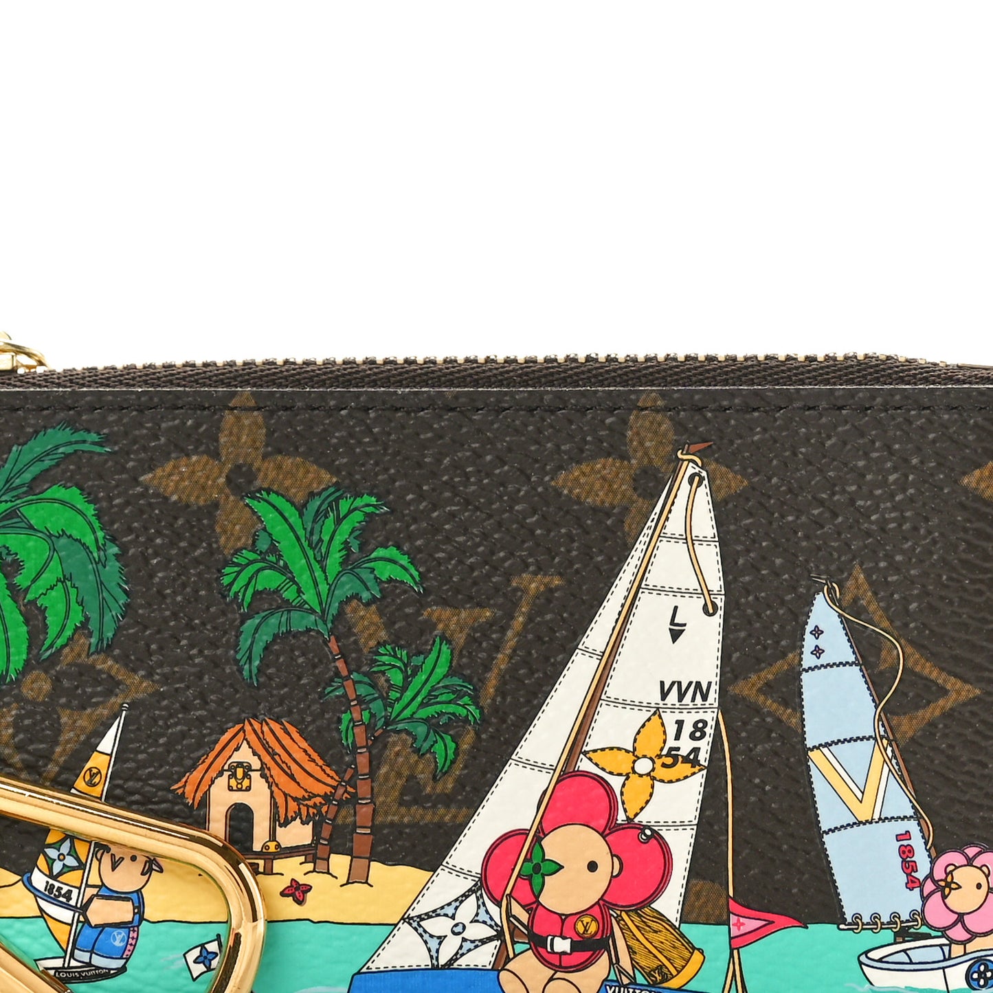 Monogram 2023 Christmas Animation Sailing Vivienne Key Pouch Dragonfruit Pink