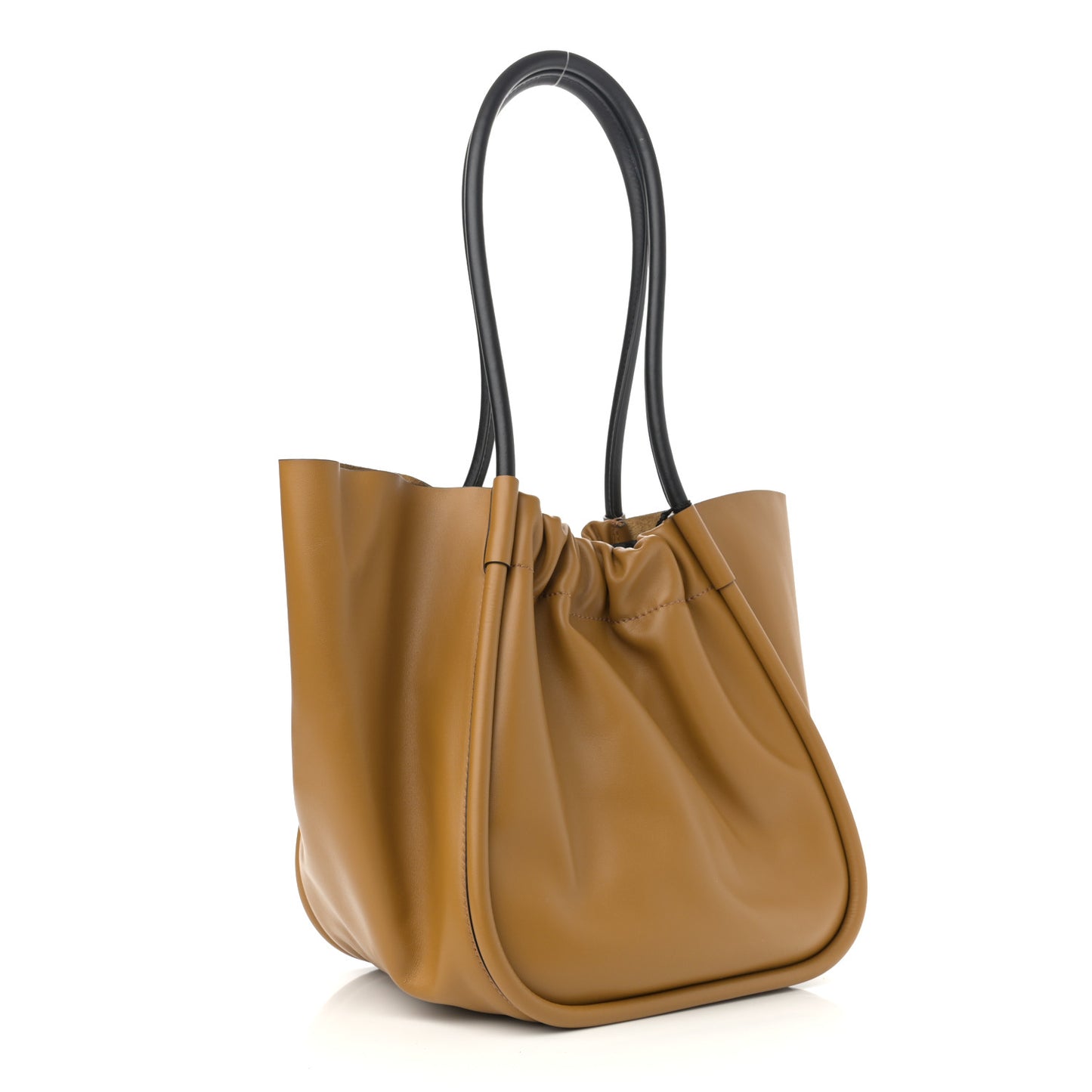Calfskin Large Ruched Tote Tapenade