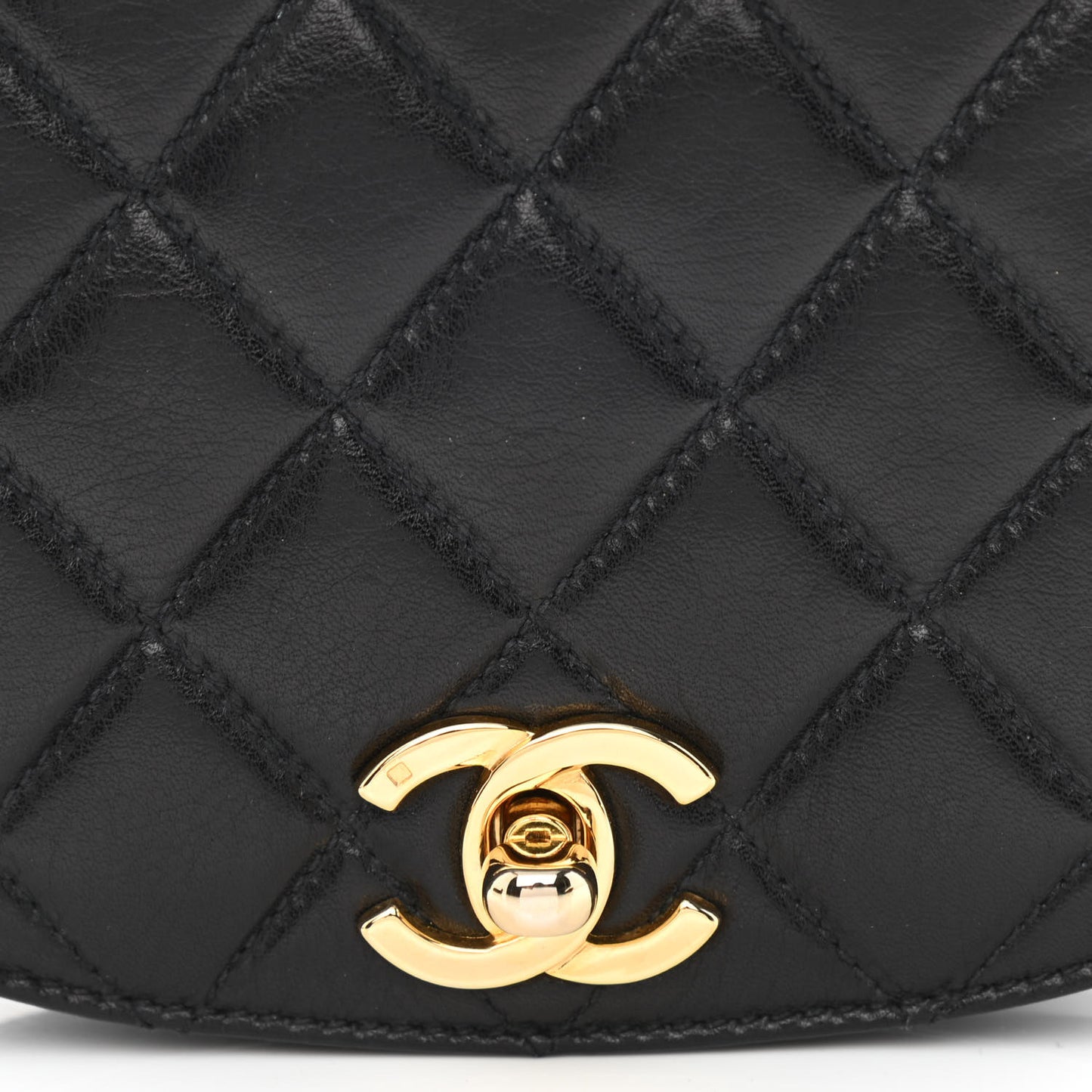 Lambskin Quilted Flap Waist Belt Bag 75 30 Black