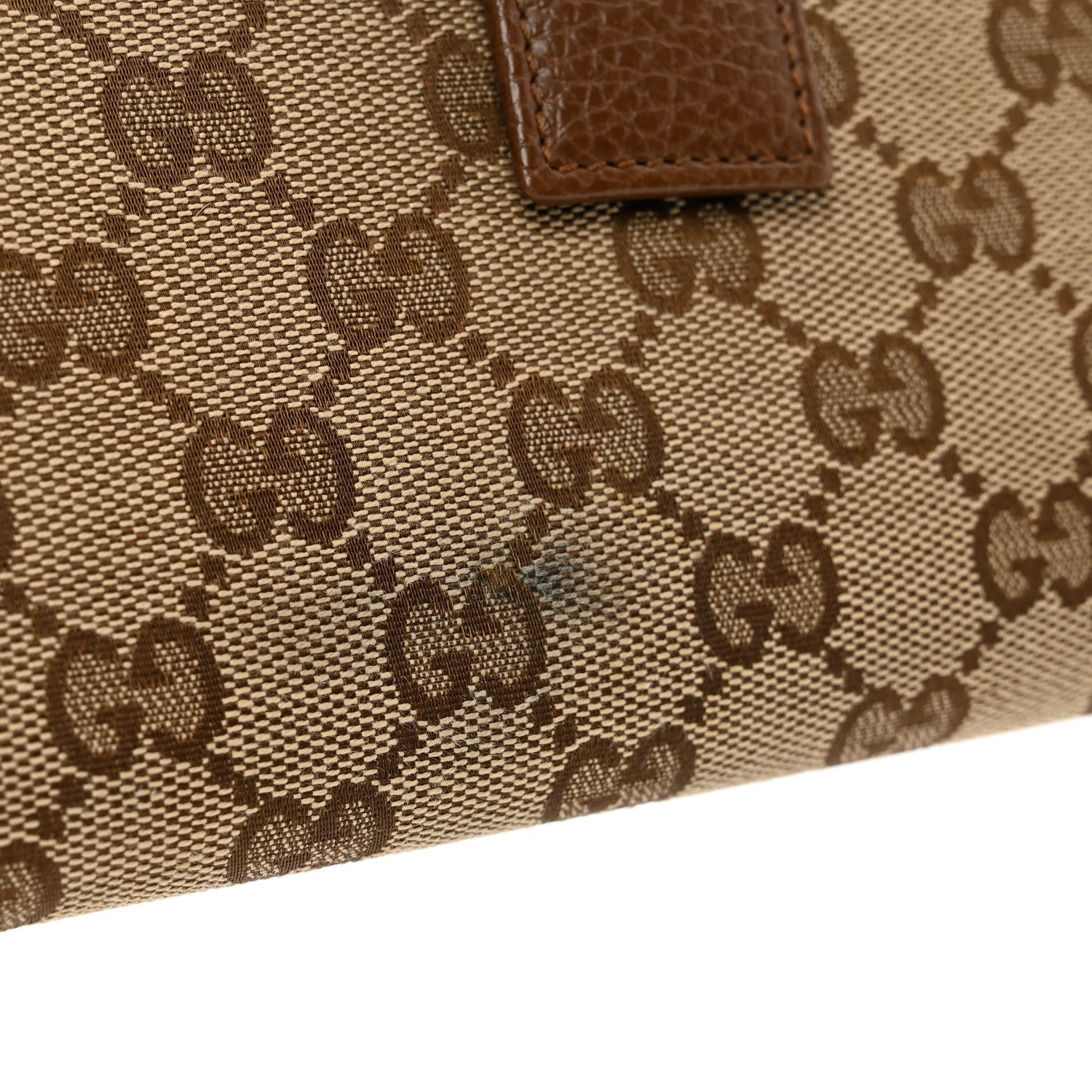 Gucci Monogram Metal Bar Continental Flap Wallet Beige Ebony Dark Brown 8 of 9