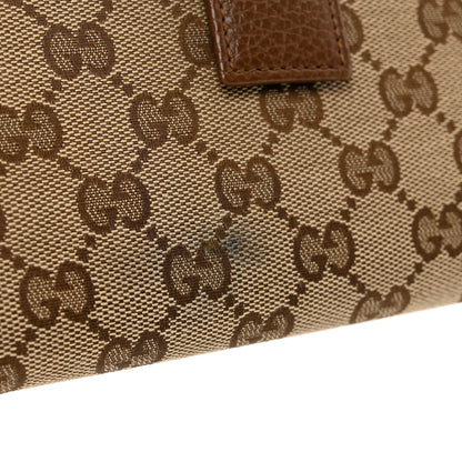Gucci Monogram Metal Bar Continental Flap Wallet Beige Ebony Dark Brown 8 of 9
