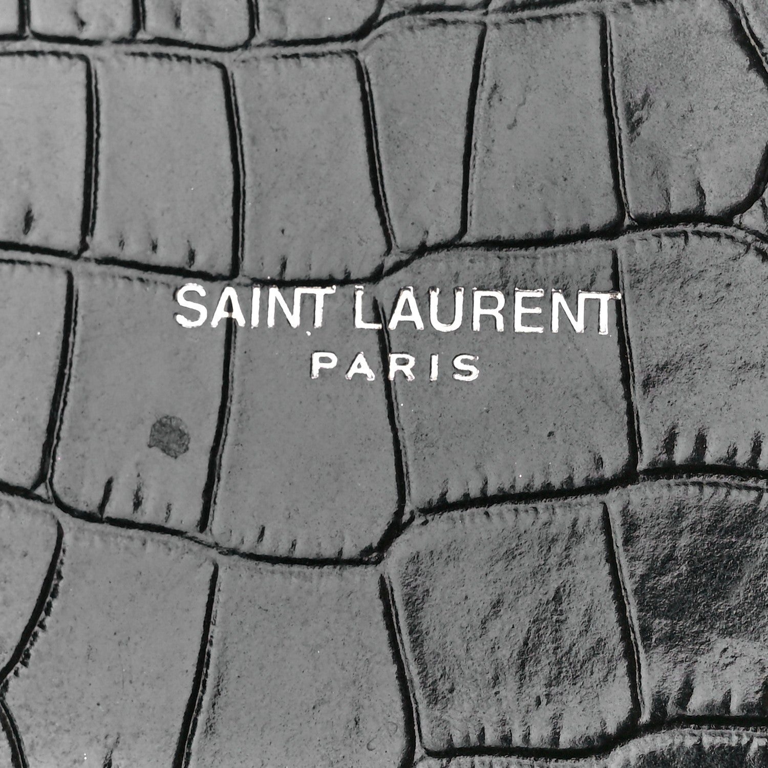 Saint Laurent Calfskin Crocodile Embossed Baby Sac De Jour Black 9 of 12