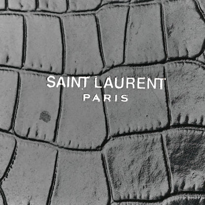 Saint Laurent Calfskin Crocodile Embossed Baby Sac De Jour Black 9 of 12
