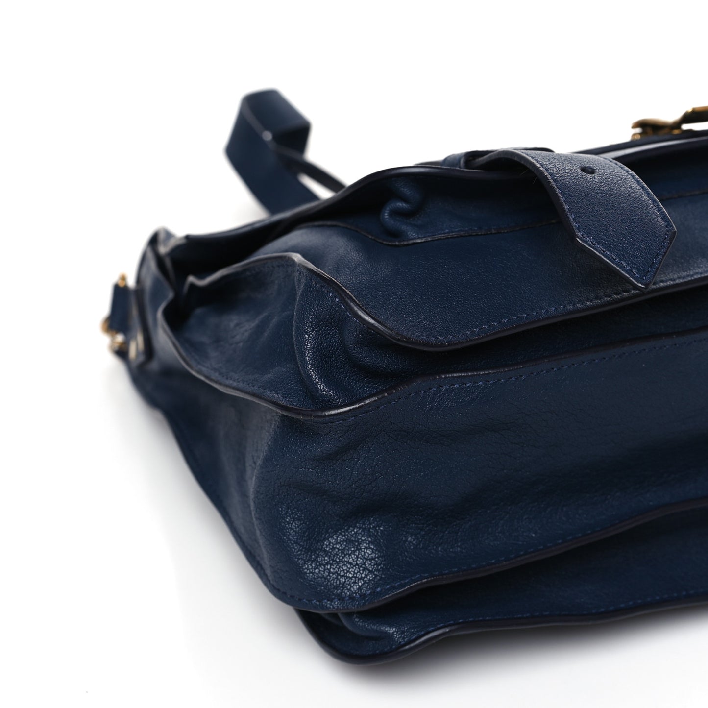 Lambskin Large PS1 Plus Zip Satchel Indigo