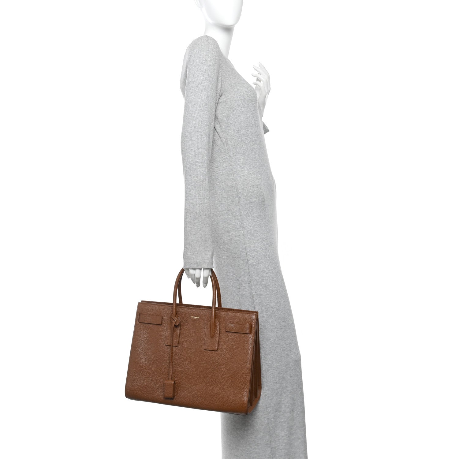 Saint Laurent Grained Calfskin Large Souple Sac De Jour Carryall Cinnamon 2 of 14
