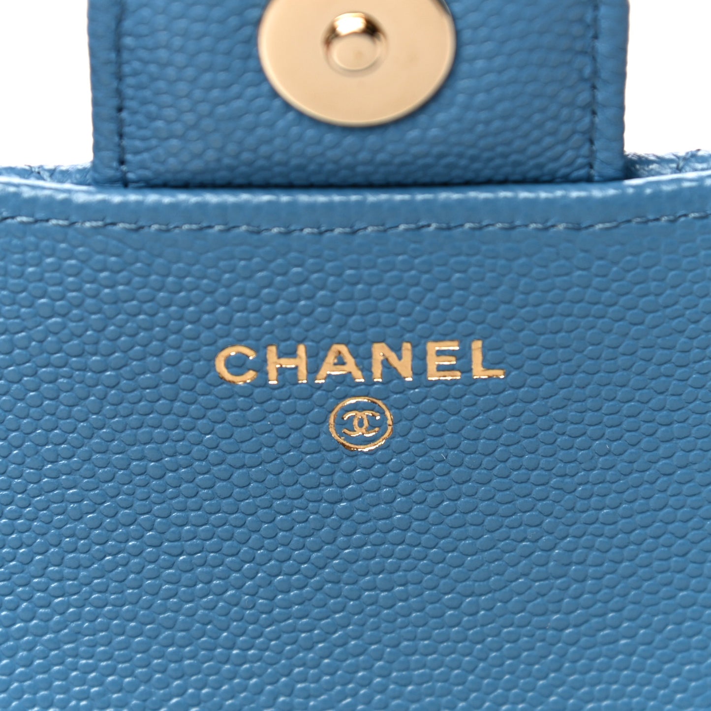 Caviar Quilted Glasses Case With Chain Blue