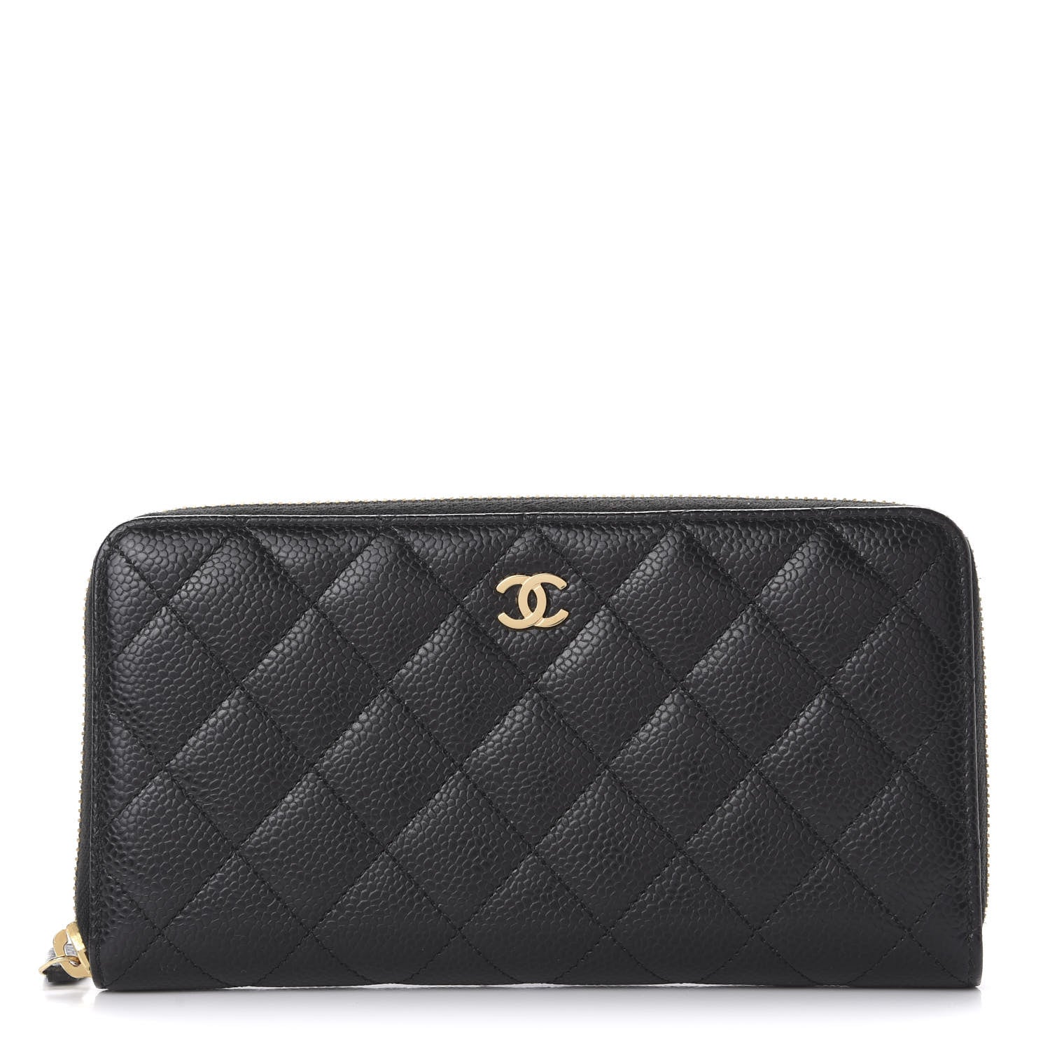 Chanel Caviar Quilted Large Gusset Zip Around Wallet Black 1 of 11