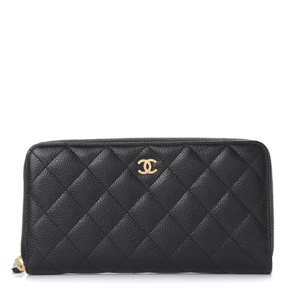 Chanel Caviar Quilted Large Gusset Zip Around Wallet Black 1 of 11