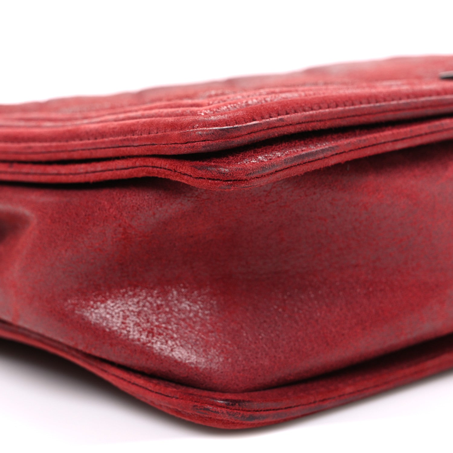 Chanel Nubuck Chesterfield Quilted Large Celtic Boy Flap Red 9 of 10