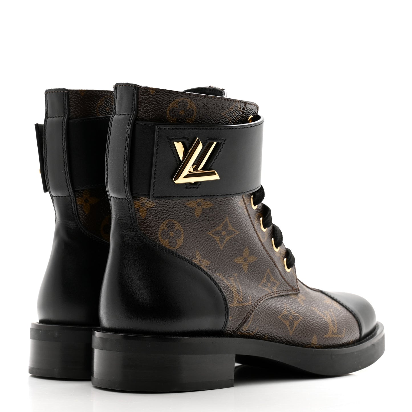 Calfskin Monogram Wonderland Flat Ranger Boots 38 Black