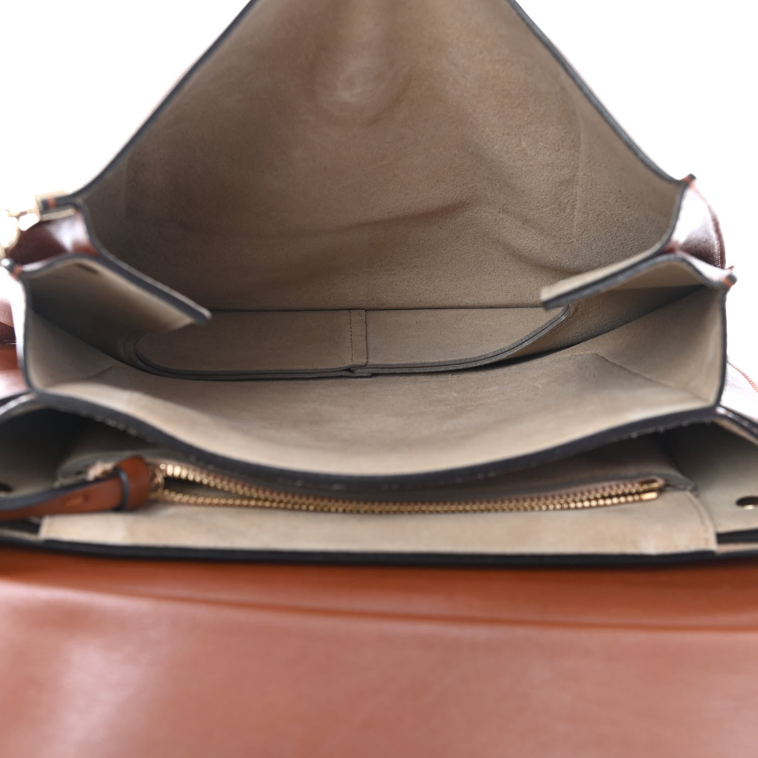 Chloe Suede Calfskin Medium Faye Shoulder Bag Tobacco 4 of 4