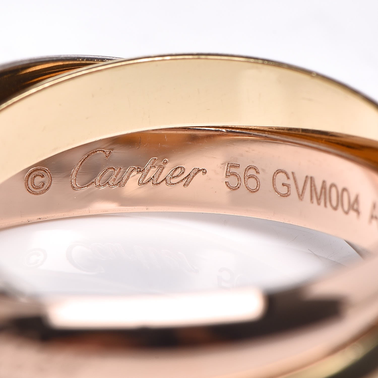 Cartier 18K Pink Yellow White Gold Classic Trinity Ring 56 7.25 4 of 6