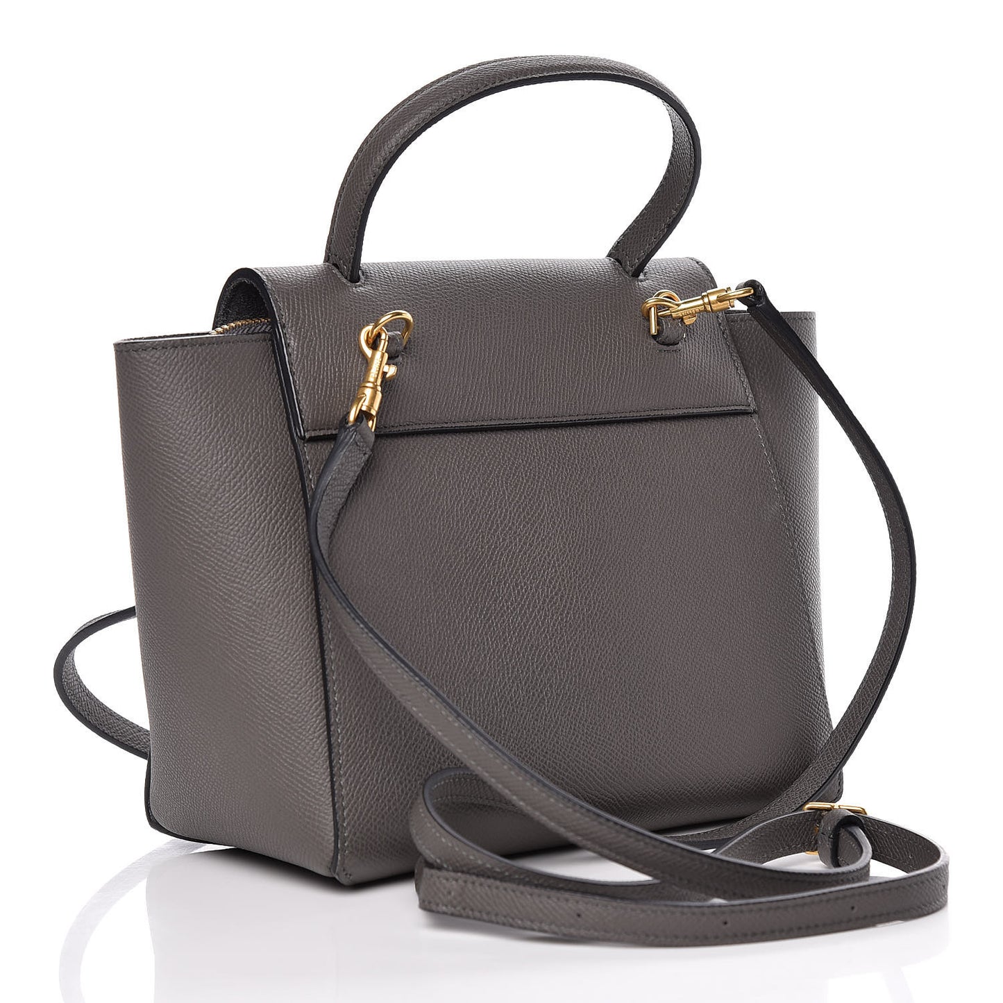 Grained Calfskin Nano Belt Bag Grey
