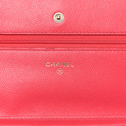 Chanel Caviar Quilted Wallet On Chain WOC Dark Pink 6 of 22