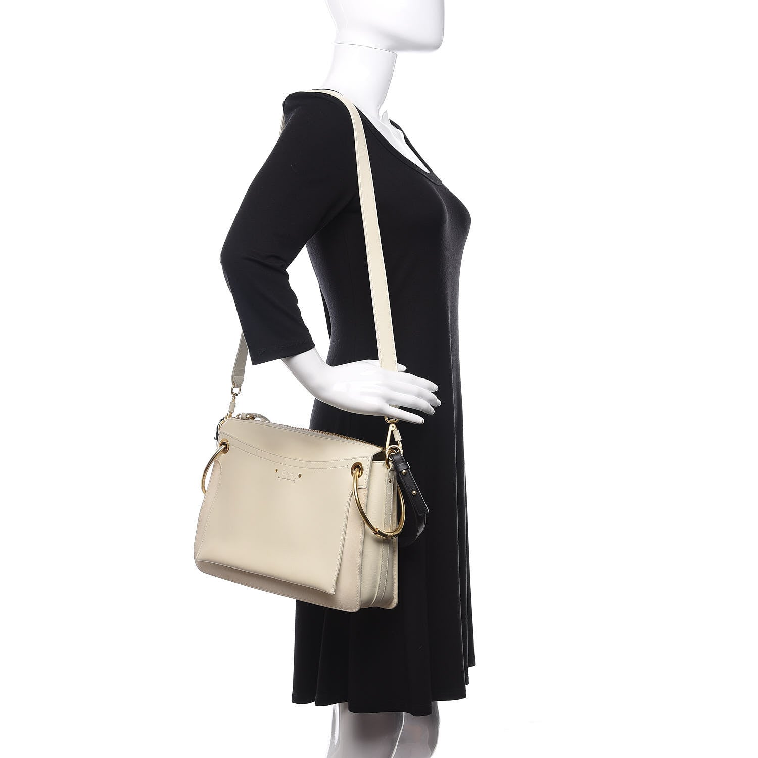 Chloe Calfskin Medium Roy Bag Natural White 3 of 16