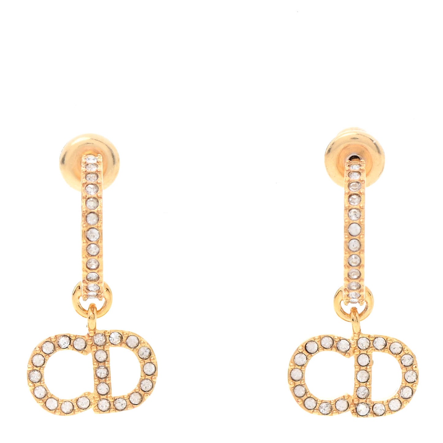 Crystal Clair D Lune Hoop Earrings Gold