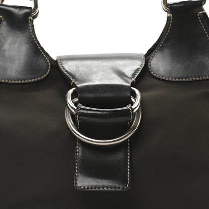 Prada Tessuto Nylon Calfskin Shoulder Bag Mimetico Moro 7 of 9