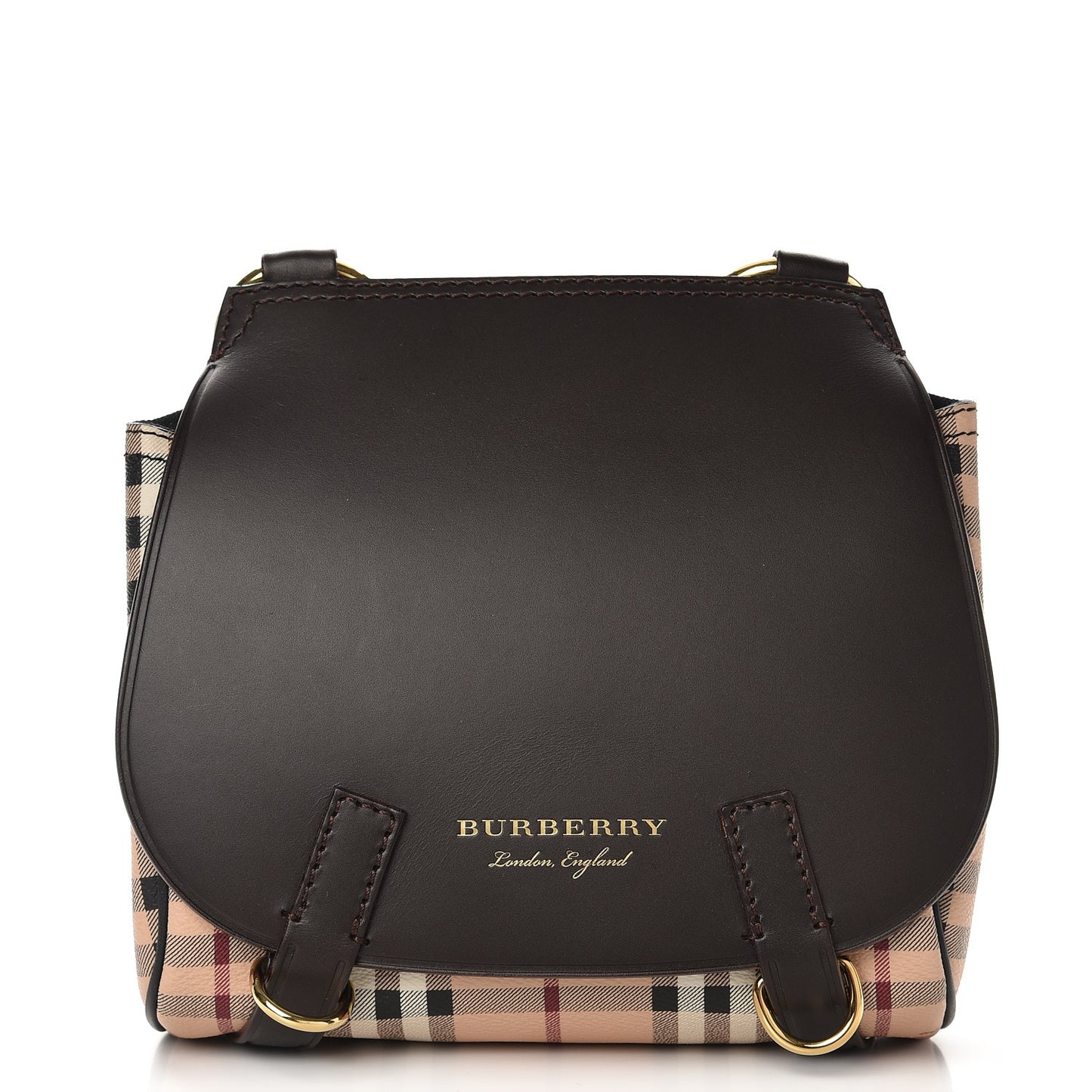 Haymarket Check Baby Bridle Saddle Bag Dark Clove Brown